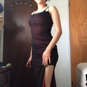 Red and Black Long Dress